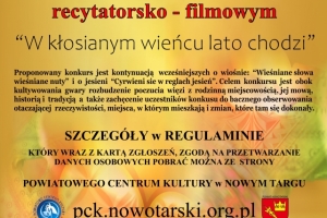 LETNI KONKURS GWAROWY recytatorsko - filmowy W KŁOSIANYM WIEŃCU LATO CHODZI